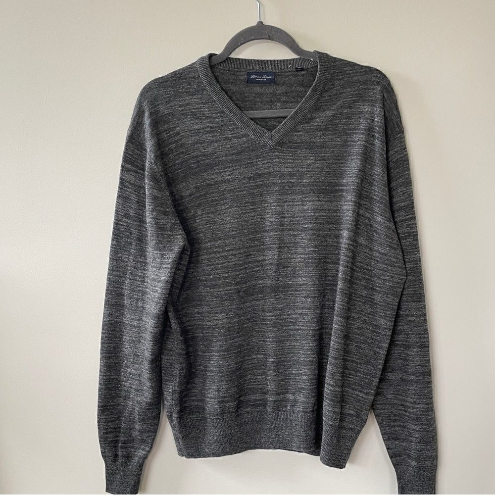 LÍNEA ROSSA SIGNATURE Grey Merino Wool Sweater-L - Picture 6 of 11